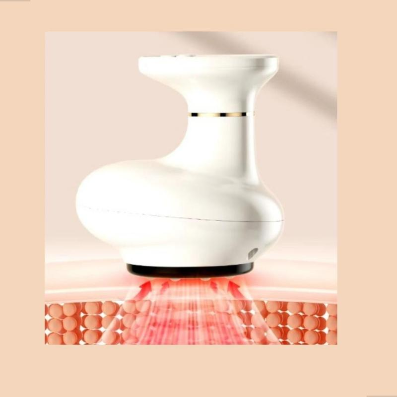 Massageador compacto com calor infravermelho agindo sobre a pele